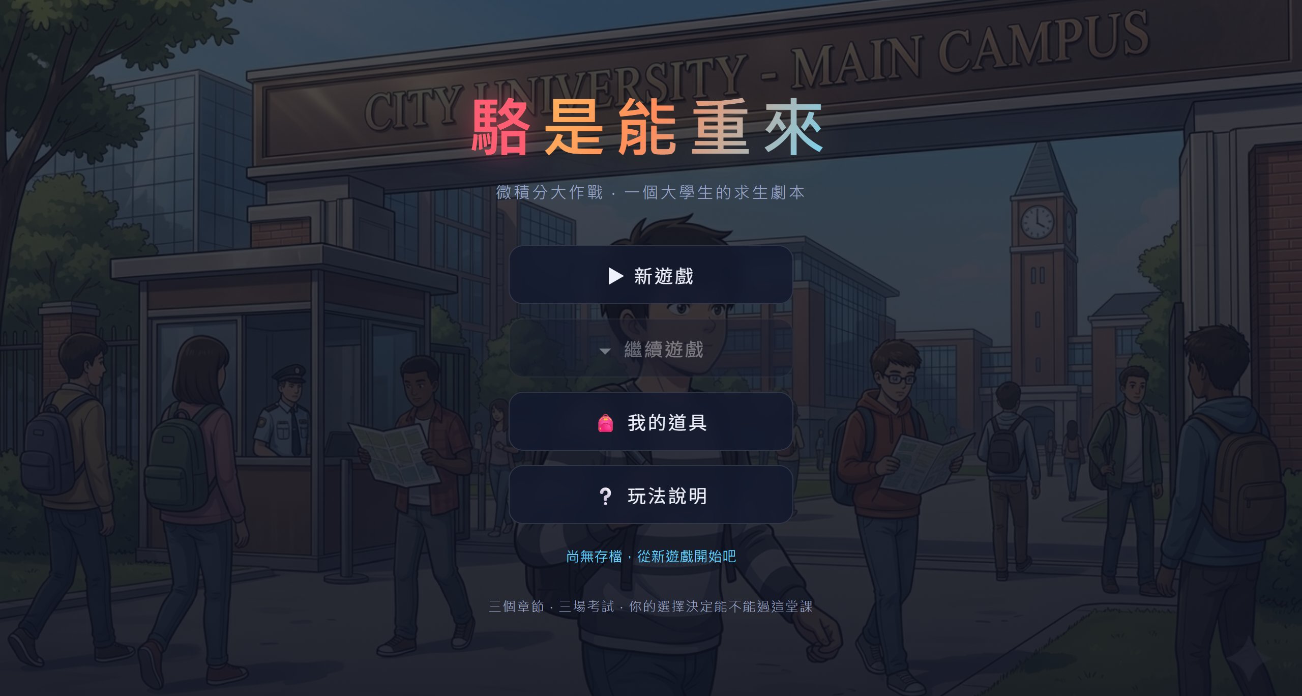 駱是能重來 遊戲標題畫面